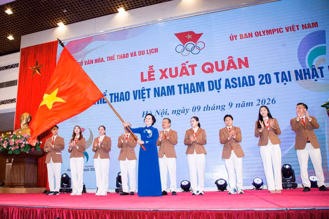 Lễ xuất quân Đoàn thể thao Việt Nam tham dự ASIAD 20 tại Nhật Bản.