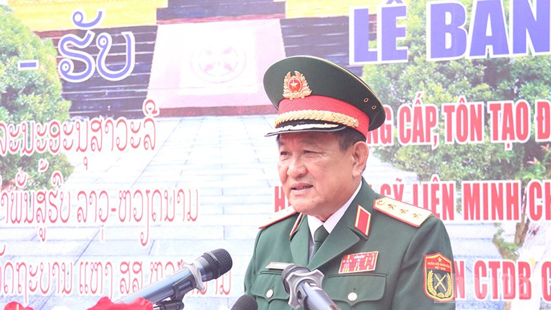 Thượng tướng Võ Minh Lương phát biểu tại buổi lễ. (Ảnh: Hải Tiến) ndo_br_5.jpg