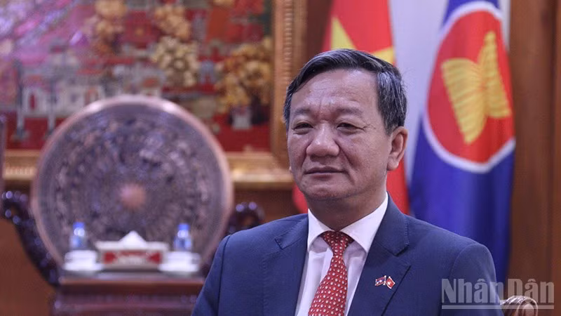 Đại sứ Việt Nam tại Lào Nguyễn Minh Tâm. (Ảnh: DUY TOÀN)