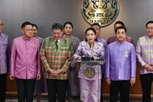 Thủ tướng Thái Lan Paetongtarn Shinawatra phát biểu tại cuộc họp báo sau phiên họp của chính phủ. (Ảnh: Văn phòng Thủ tướng Thái Lan)