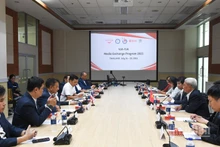Hội thảo về Hợp tác truyền thông Thái Lan-Việt Nam giữa Hội Nhà báo Việt Nam và Hội Nhà báo Thái Lan. (Ảnh: XUÂN SƠN)