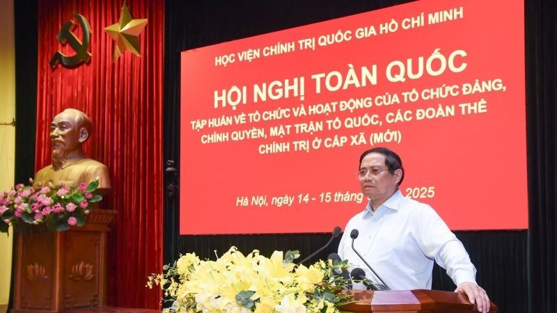 Thủ tướng Chính phủ Phạm Minh Chính phát biểu bế mạc Hội nghị. (Ảnh: TRẦN HẢI)