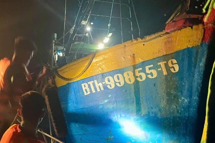 Tàu cá vi phạm bị bắt giữ.