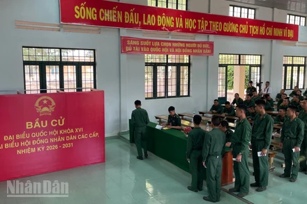 Các cử tri nghiêm chỉnh chờ bỏ phiếu.