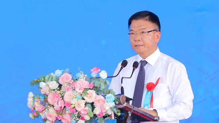 Phó Thủ tướng Chính phủ Lê Thành Long phát biểu tại lễ khởi công dự án. img-2025-06-23-130358.jpg