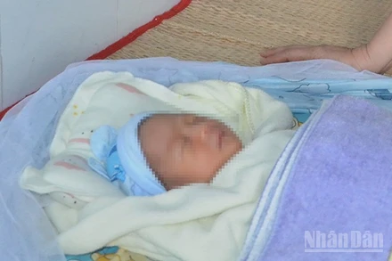 Cháu bé sơ sinh ị bỏ rơi. (Ảnh: Công an cung cấp)