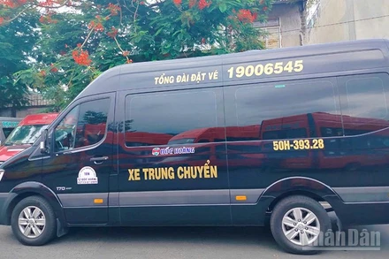 Xe Quốc Hoàng tuyến Cao Lãnh-Mỹ Tho chạy từ ngày 18/7 với 3 khung giờ.