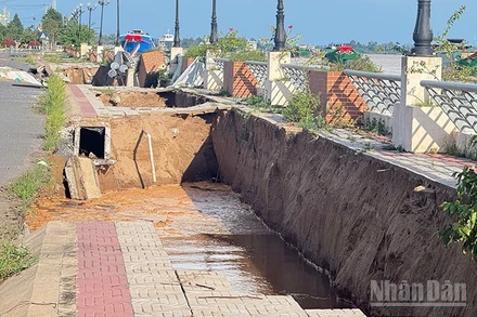 Hiện trường vụ sạt lở.