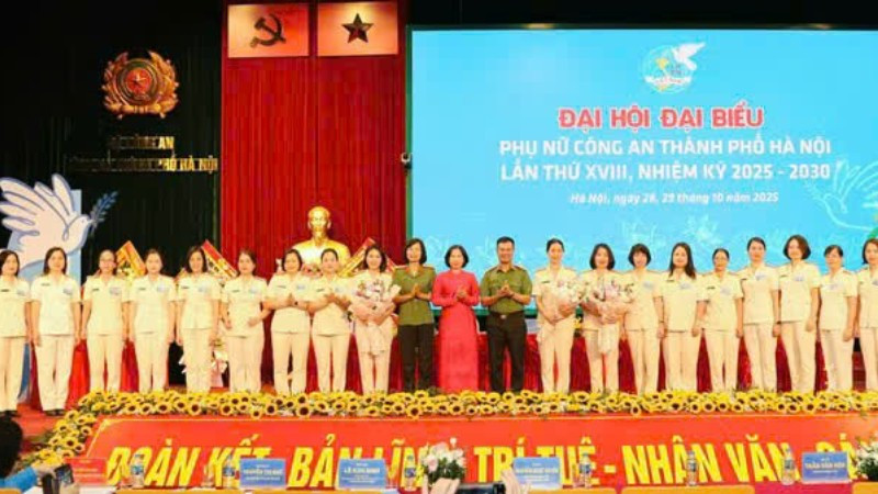 Đại hội Đại biểu Phụ nữ Công an Thành phố Hà Nội lần thứ XVIII, nhiệm kỳ 2025-2030.