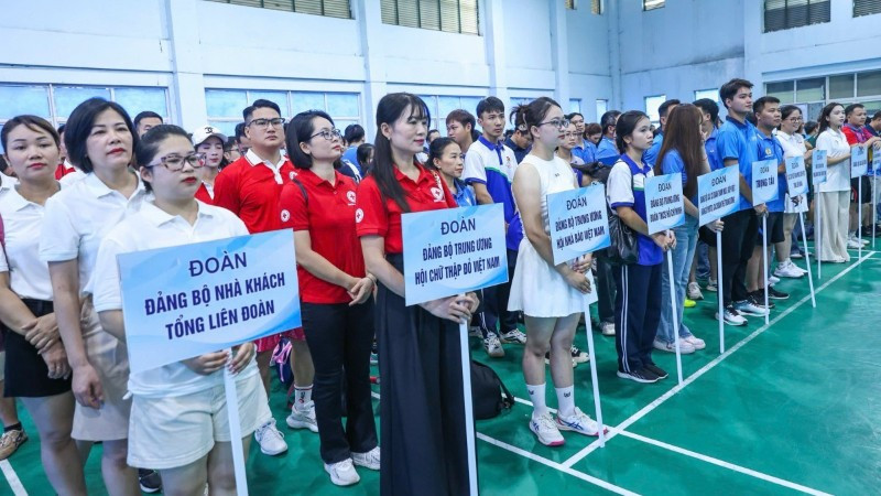 Các đơn vị tham dự hội thao.