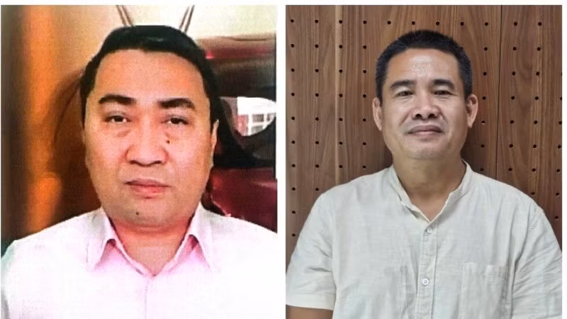 Bị can Lê Trung Khoa (bên trái) và bị can Đỗ Văn Ngà (bên phải).