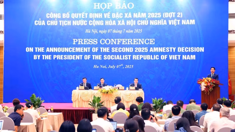 Quang cảnh họp báo đặc xá đợt 2 năm 2025.