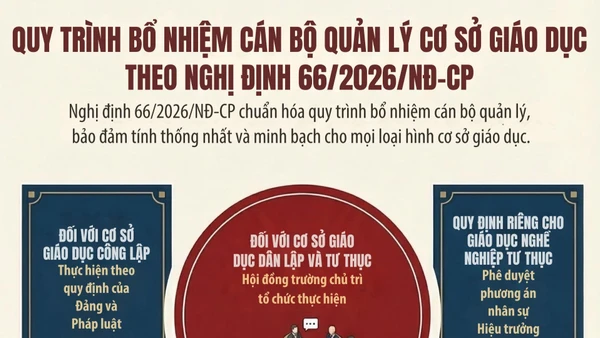 [Infographic] Thủ tục, quy trình bổ nhiệm cán bộ quản lý cơ sở giáo dục