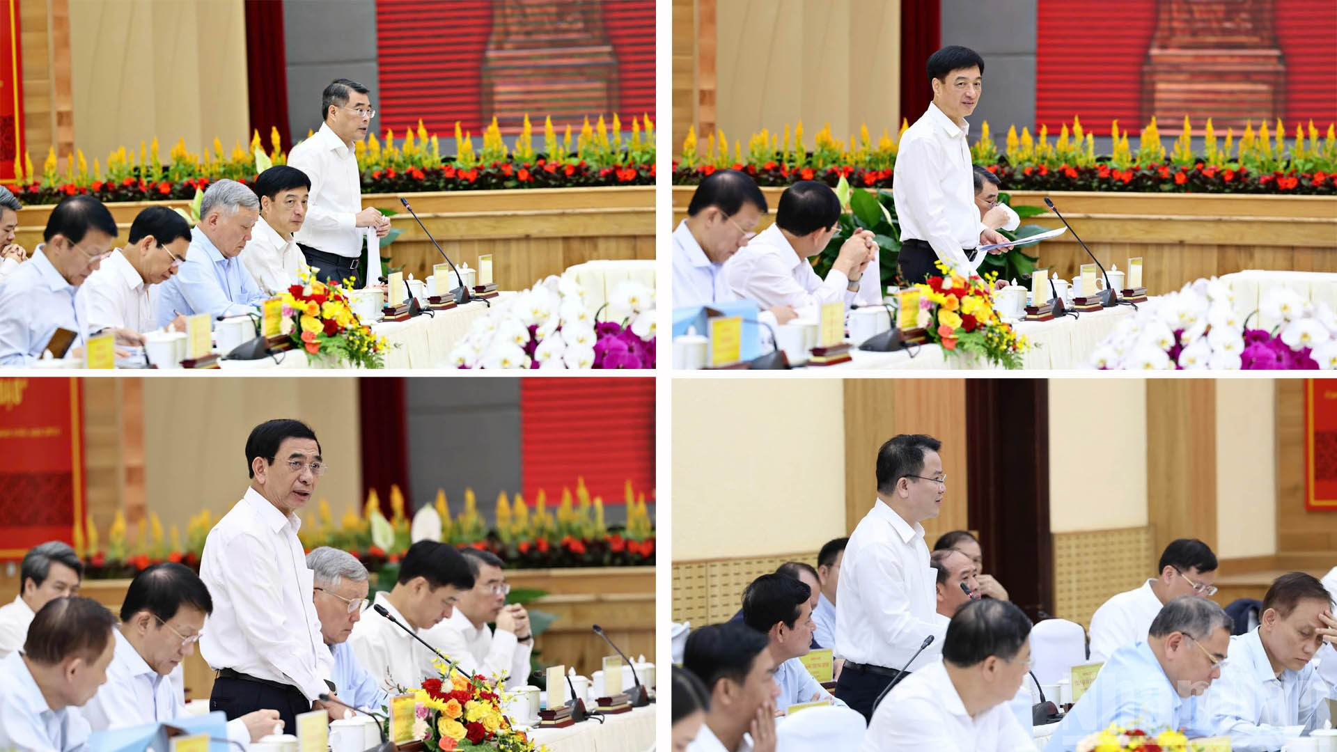អញ្ជើញចូលរួមកិច្ចប្រជុំមានសមាជិកការិយាល័យនយោបាយ លេខាធិការគណៈកម្មាធិការមជ្ឈិមបក្ស៖ លោក Le Minh Hung ប្រធានគណៈកម្មាធិការមជ្ឈិម; លោក Nguyen Duy Ngoc ប្រធានគណៈកម្មាធិការអធិការកិច្ចមជ្ឈិម; លោក Nguyen Hoa Binh ឧបនាយករដ្ឋមន្ត្រីអចិន្ត្រៃយ៍។ ndo_br_1.jpg