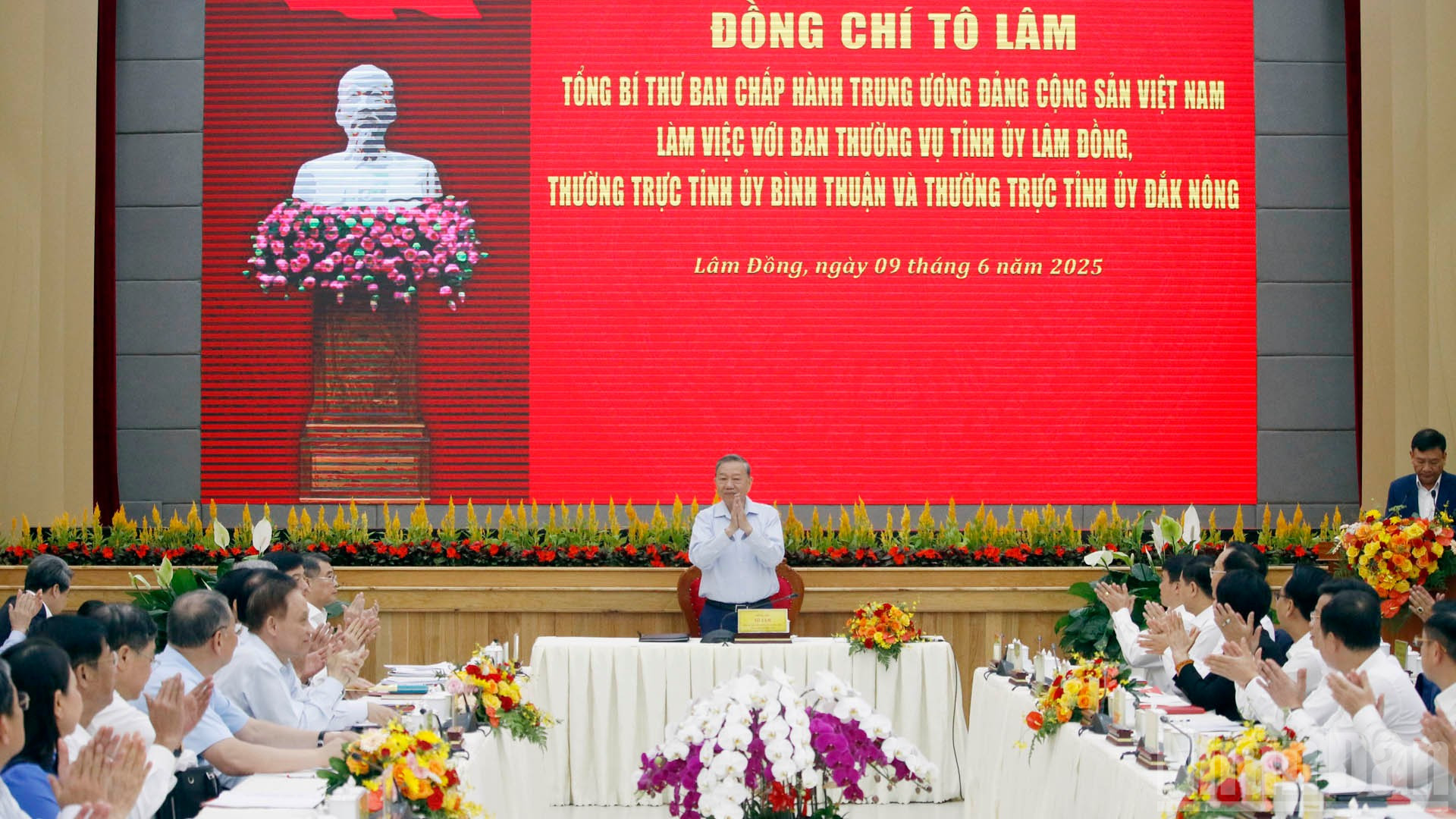 Tổng Bí thư Tô Lâm chủ trì làm việc với Ban Thường vụ Tỉnh ủy Lâm Đồng, Thường trực Tỉnh ủy Bình Thuận và Thường trực Tỉnh ủy Đắk Nông.