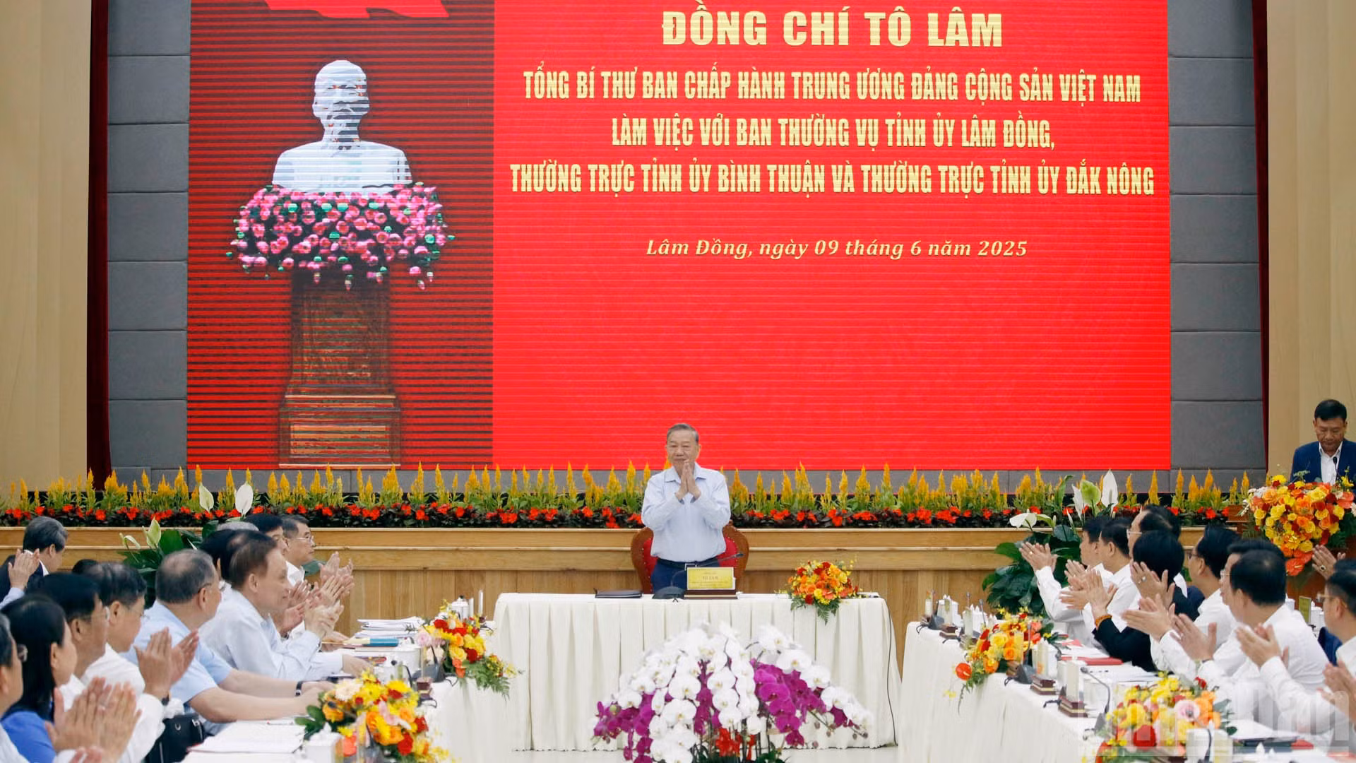 Tổng Bí thư Tô Lâm chủ trì làm việc với Ban Thường vụ Tỉnh ủy Lâm Đồng, Thường trực Tỉnh ủy Bình Thuận và Thường trực Tỉnh ủy Đắk Nông.