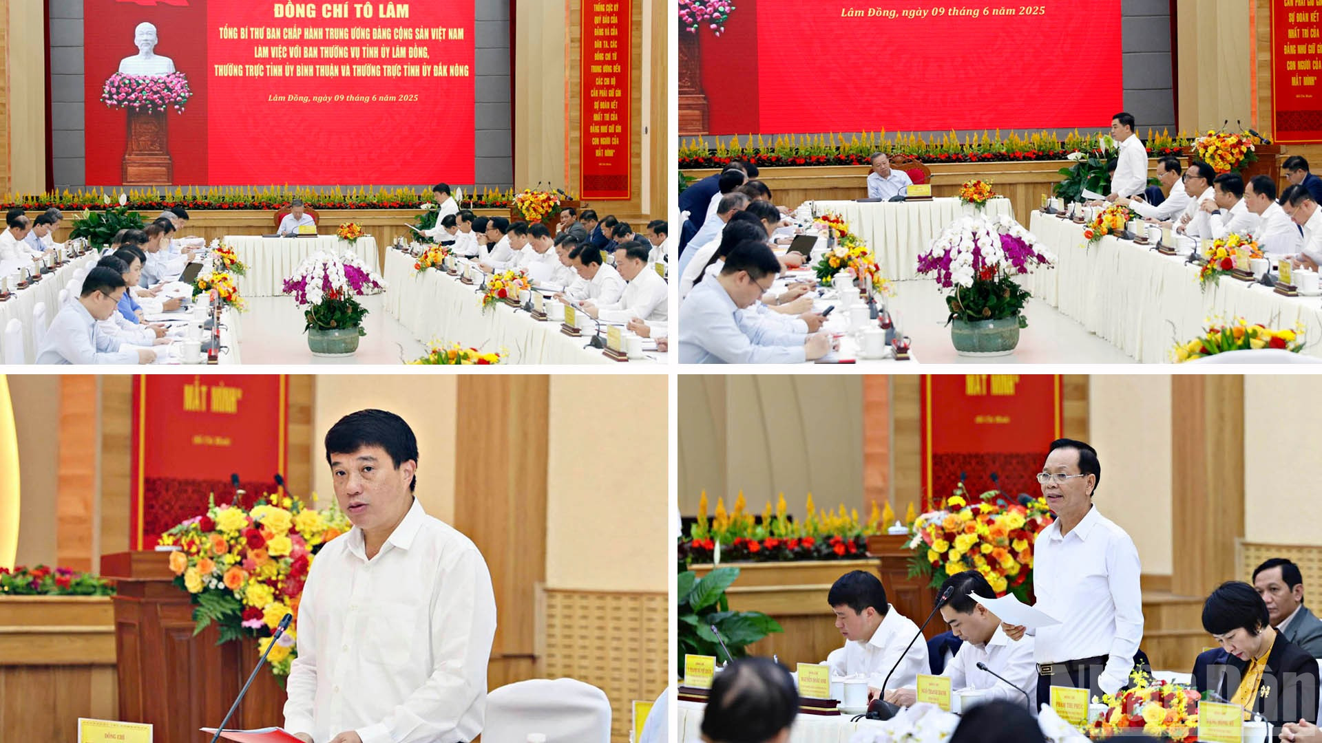 ថ្នាក់ដឹកនាំខេត្ត Lam Dong, Binh Thuan និង Dak Nong បានរាយការណ៍អំពីខ្លឹមសារទាក់ទិនដល់អគ្គលេខាបក្ស To Lam នៅសម័យប្រជុំ។ ndo_br_2.jpg