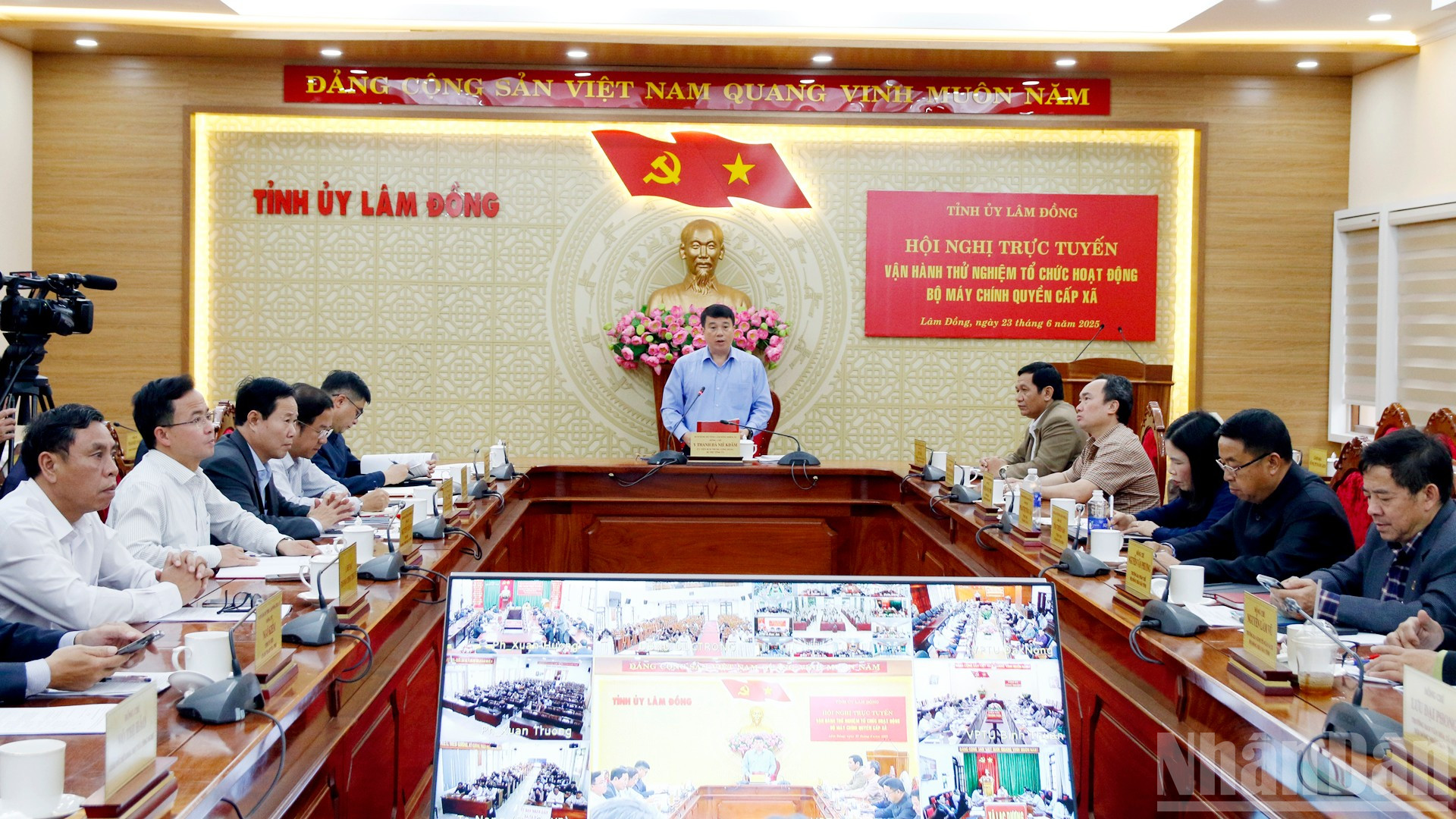 Buổi vận hành thử nghiệm được kết nối trực tuyến Văn phòng Tỉnh ủy Lâm Đồng, Bình Thuận, Đắk Nông và 124 đơn vị hành chính cấp xã của 3 tỉnh.