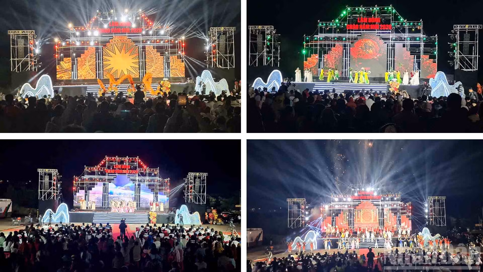 Chương trình nghệ thuật tại sân vận động phường Nam Gia Nghĩa, phía tây Lâm Đồng.