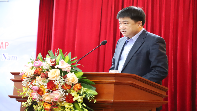 Giáo sư, Tiến sĩ Chu Hoàng Hà, Phó Chủ tịch Viện Hàn lâm Khoa học và Công nghệ Việt Nam phát biểu tại hội thảo.