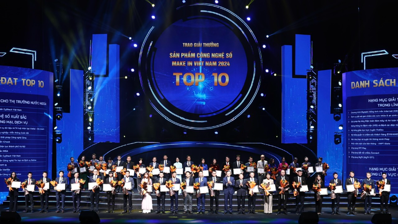 Trao Giải cho tốp 10 sản phẩm công nghệ số Make in Viet Nam 2024.