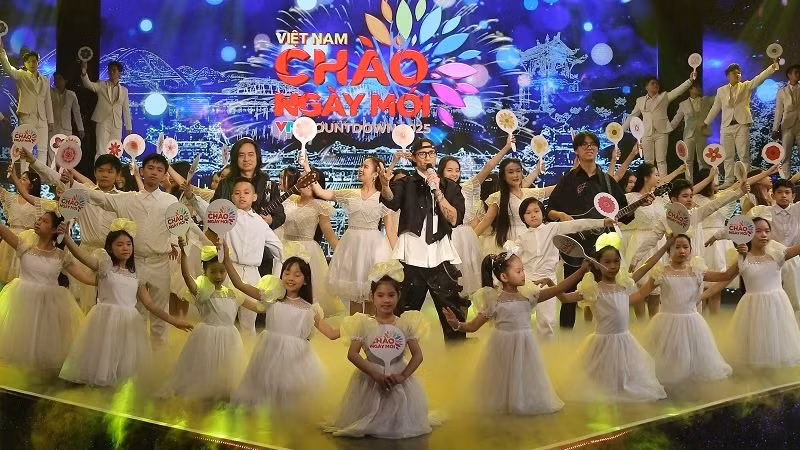 VTV Countdown 2025 chuyển tải thông điệp “Niềm tin - Đoàn kết - Hy vọng - Phát triển”. (Ảnh: VTV)