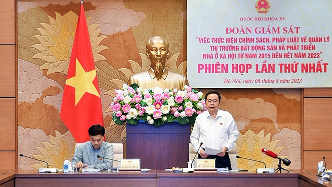 Phó Chủ tịch Thường trực Quốc hội Trần Thanh Mẫn phát biểu ý kiến tại phiên họp. (Ảnh: Cổng thông tin điện tử Quốc hội)