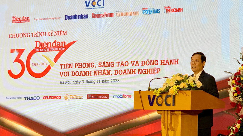 Chủ tịch VCCI phát biểu tại lễ kỷ niệm.