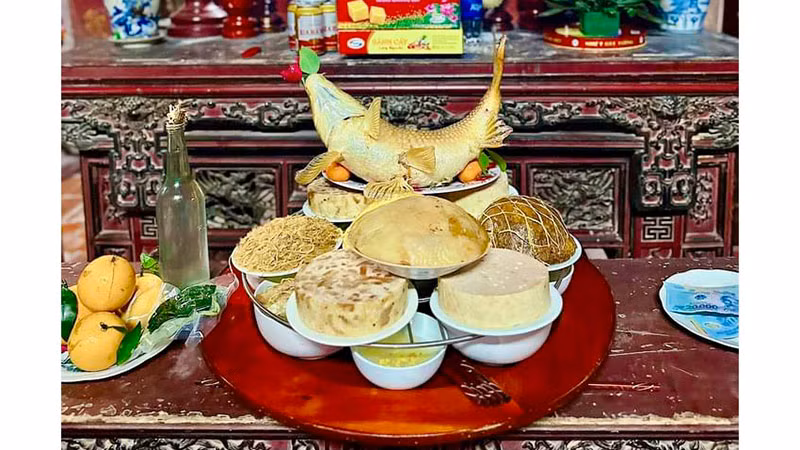 Mâm cỗ khao lão làng Diệc.