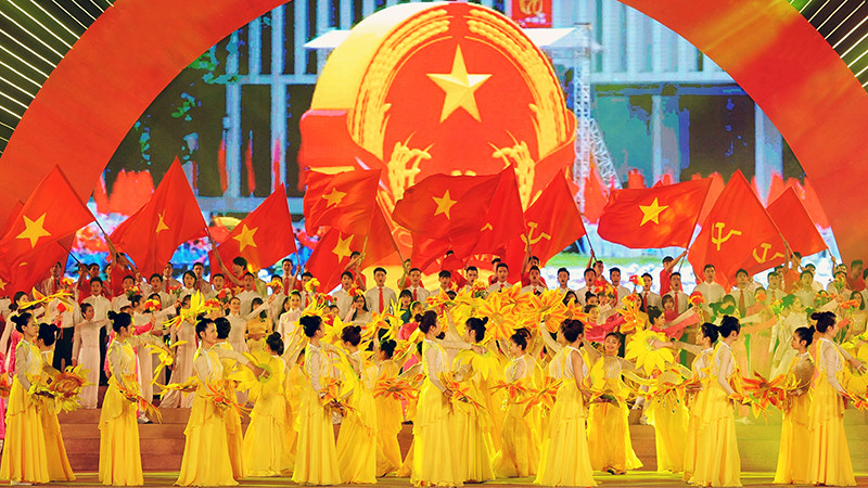 Chương trình văn nghệ mừng Đảng, mừng Xuân. Ảnh | TRẦN HẢI