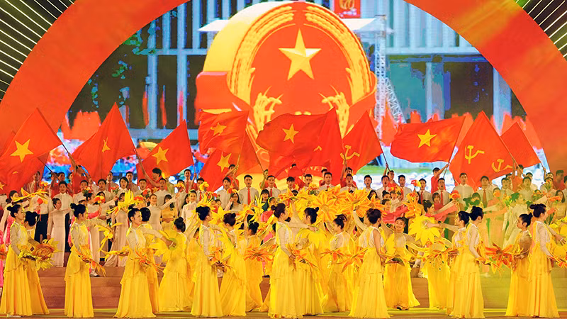 Chương trình văn nghệ mừng Đảng, mừng Xuân. Ảnh | TRẦN HẢI