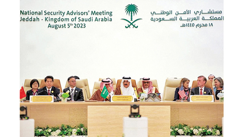 Đại diện của Trung Quốc, Saudi Arabia và Mỹ tham dự cuộc đàm phán về hòa bình cho Ukraine tại Jeddah ngày 5/8. Ảnh | REUTERS