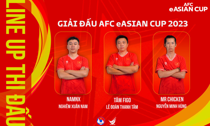 3 tuyển thủ đội tuyển eFootball Việt Nam tham dự eAsian Cup 2023. (Ảnh: VFF)