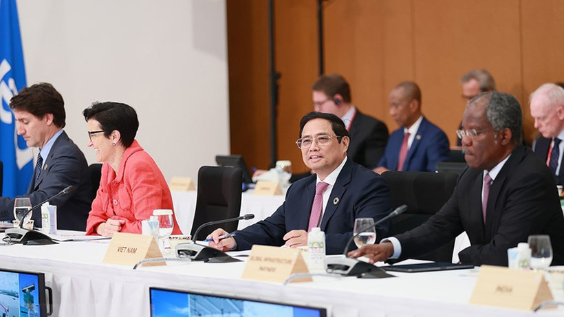 Thủ tướng Phạm Minh Chính tham dự phiên thảo luận đối tác về cơ sở hạ tầng và đầu tư toàn cầu.