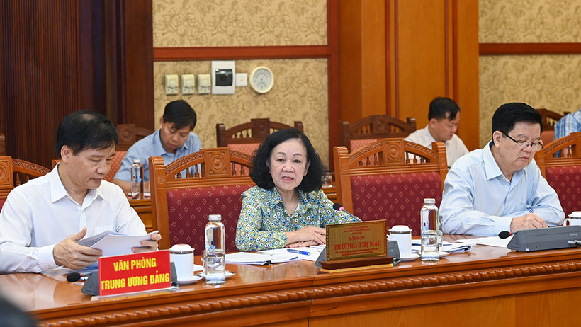 Thường trực Ban Bí thư, Trưởng ban Tổ chức Trung ương Trương Thị Mai chủ trì hội nghị giao ban.
