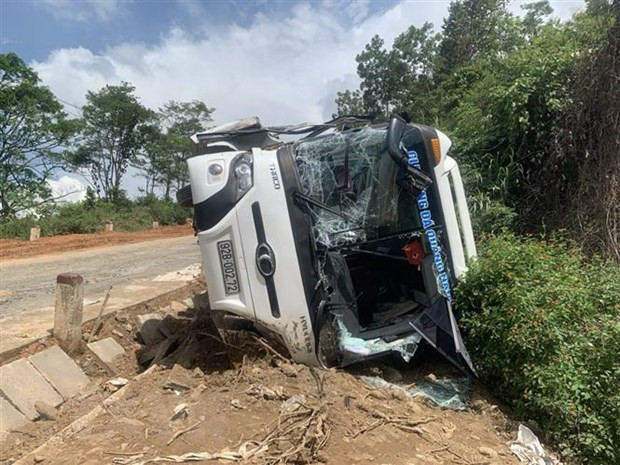 Hiện trường vụ tai nạn. (Ảnh: TTXVN)