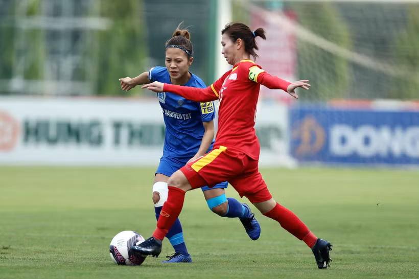 Thái Nguyên T&T giữ vững hàng tuyến những phút cuối trận. (Ảnh: VFF)