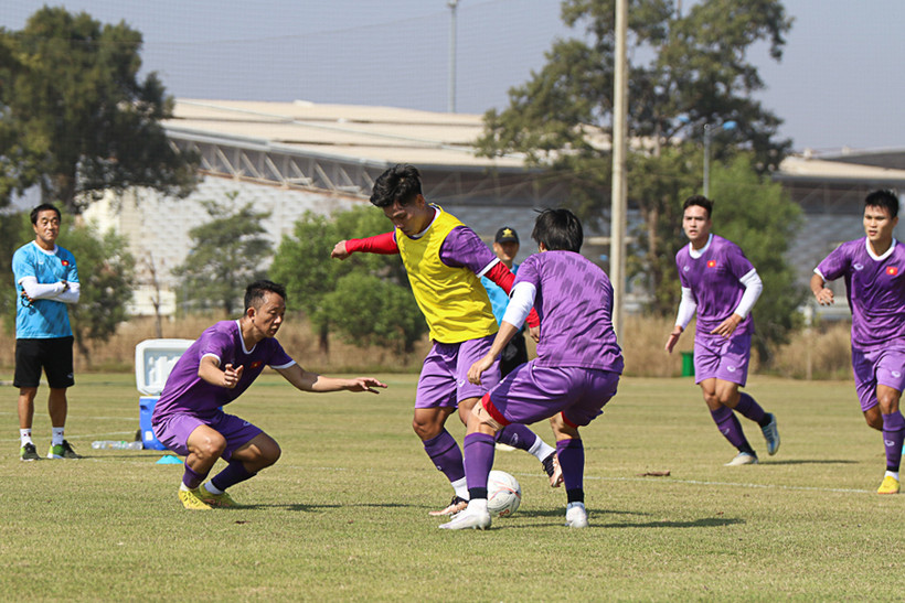 Đội tuyển Việt Nam tiếp tục tập trung tinh thần sau chiến thắng ra quân tại AFF Cup 2022. (Ảnh: VFF)