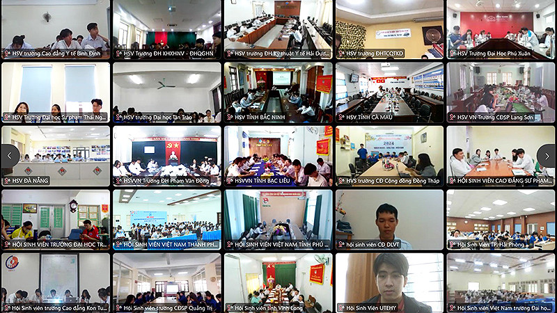 Toàn cảnh Hội nghị qua một số điểm cầu trực tuyến.