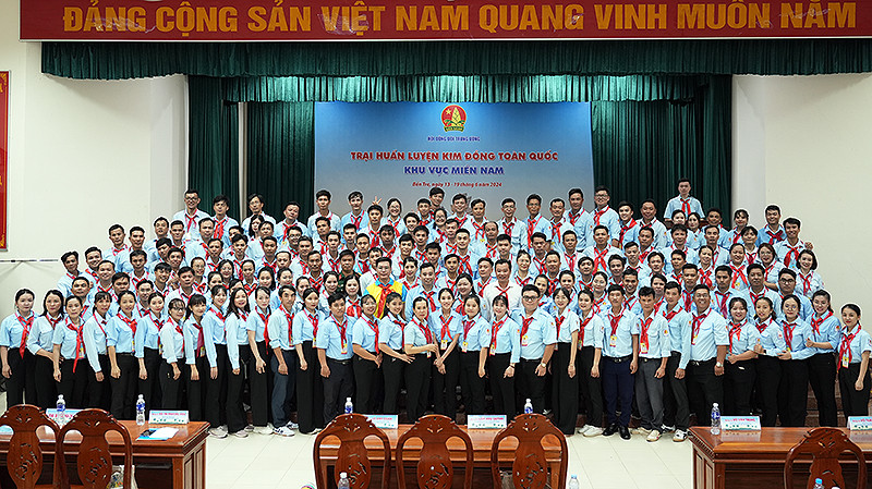 Các trại sinh Trại huấn luyện Kim Đồng toàn quốc khu vực phía Nam năm 2024.