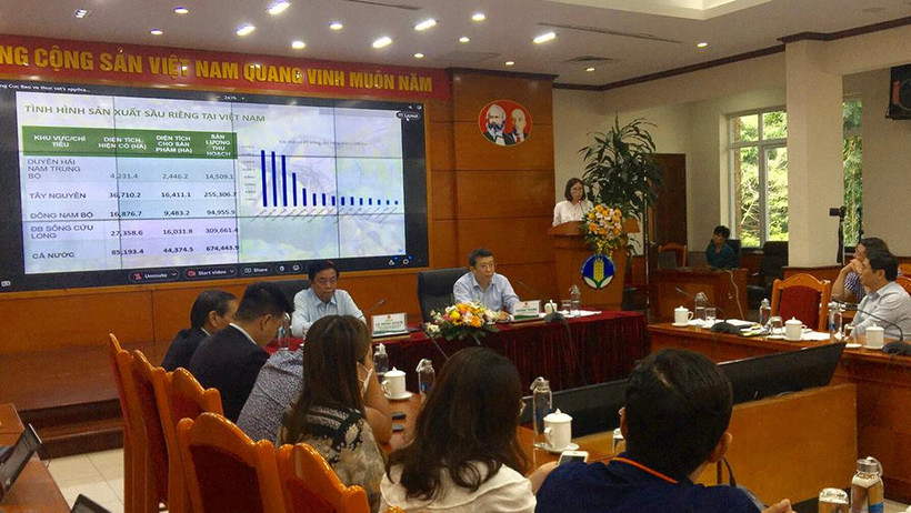 Toàn cảnh Hội nghị triển khai xuất khẩu sầu riêng sang Trung Quốc.