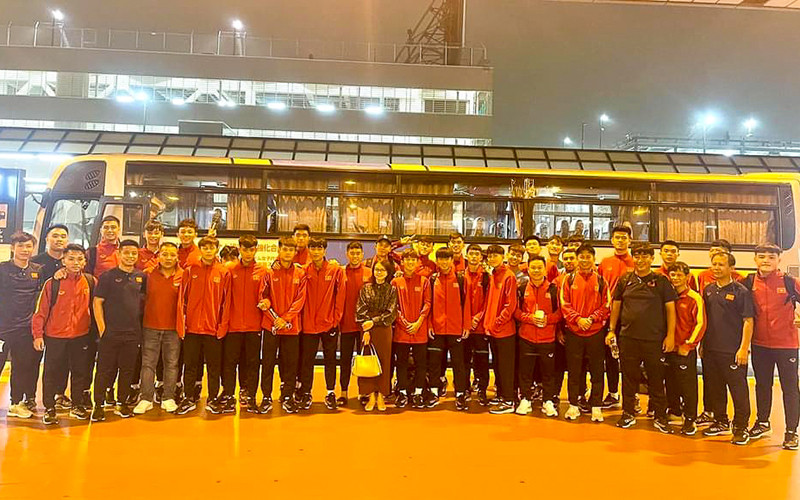 Các thành viên đội tuyển U17 Việt Nam đã có mặt tại thành phố Hamamatsu (Nhật Bản). (Ảnh: VFF)