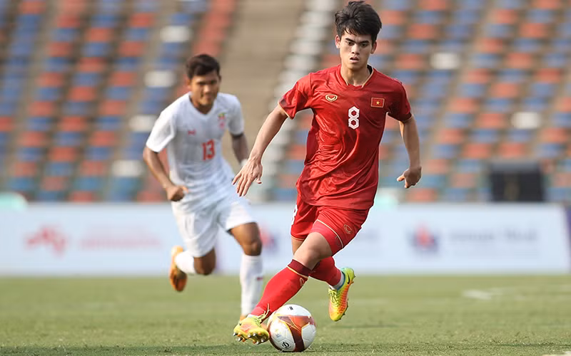 Khuất Văn Khang ảnh hưởng không nhỏ tới lối chơi của U22 Việt Nam. (Ảnh: VOV)