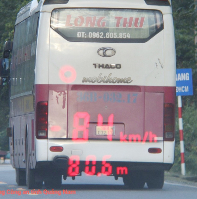 Lái xe khách vi phạm tốc độ 84/70km/giờ.