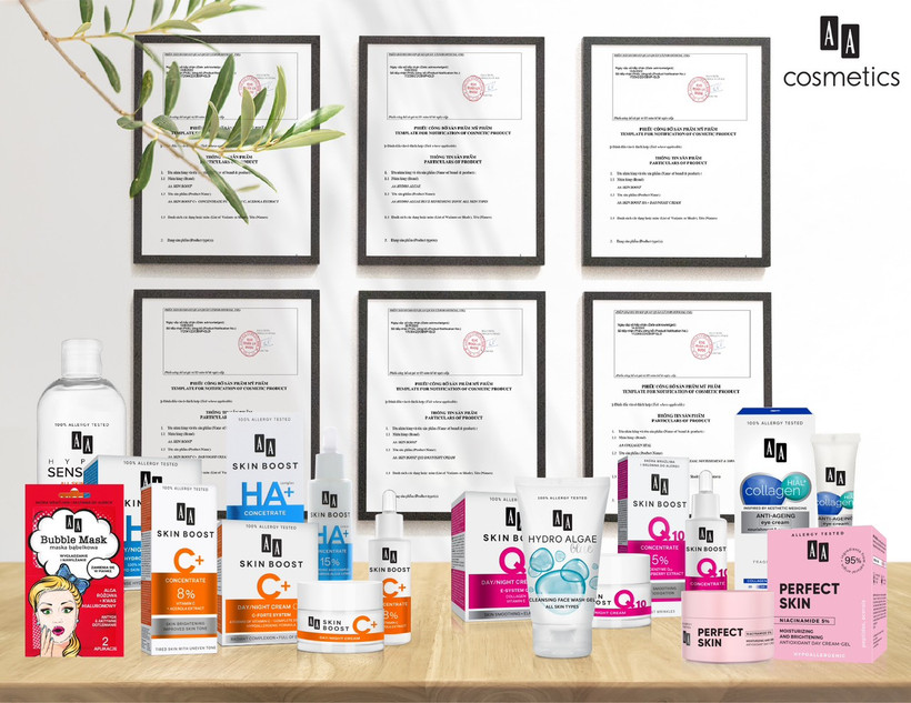 Sản phẩm AA khi nhập khẩu về Việt Nam đều được nghiên cứu riêng dành cho làn da và khí hậu Việt Nam, mỗi sản phẩm đều có công bố Bộ Y tế là sản phẩm nhập khẩu chính ngạch, an toàn và hiệu quả đối với người tiêu dùng.