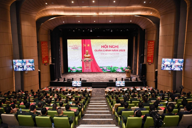 Toàn cảnh Hội nghị Quân chính của Tập đoàn Viettel.