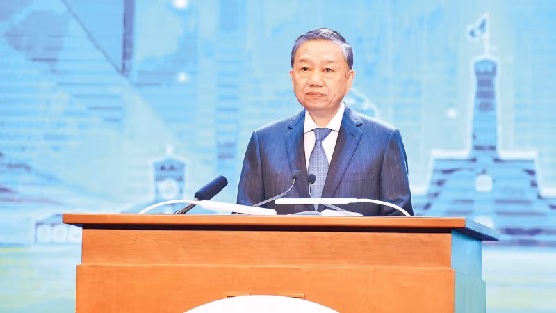 Tổng Bí thư Tô Lâm phát biểu tại phiên khai mạc Hội nghị thượng đỉnh Diễn đàn Đối tác vì Tăng trưởng xanh và Mục tiêu toàn cầu lần thứ tư. (Ảnh: TRẦN HẢI)