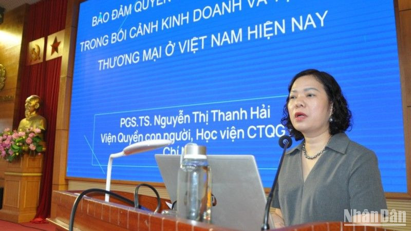 Phó Giáo sư, Tiến sĩ Nguyễn Thị Thanh Hải cung cấp thông tin tại Hội nghị. (Ảnh: Ban tổ chức cung cấp)