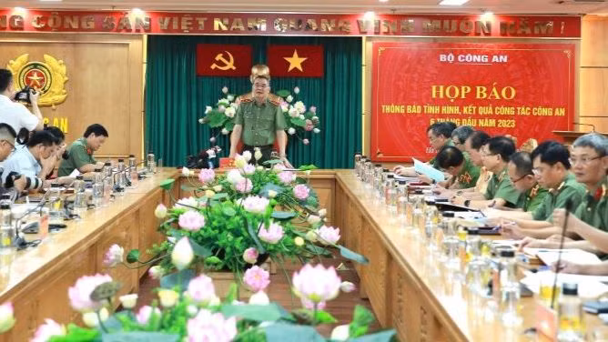 Bộ Công an họp báo 6 tháng năm 2023.
