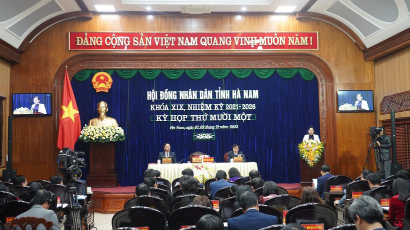 Toàn cảnh Kỳ họp thứ 11, Hội đồng nhân dân tỉnh Hà Nam khóa 19.